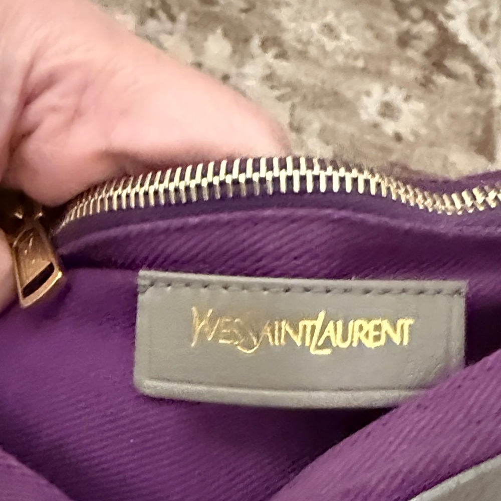 YSL Muse Two Top handle bag. Gray and Purple - Picture 9 of 12